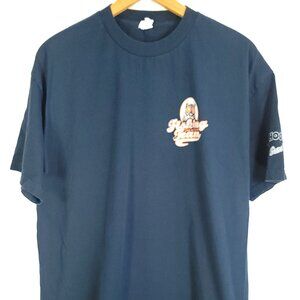 Brandon FL Hooters Fishing Team Graphic T-Shirt Men's XL Navy AlStyle Distressed